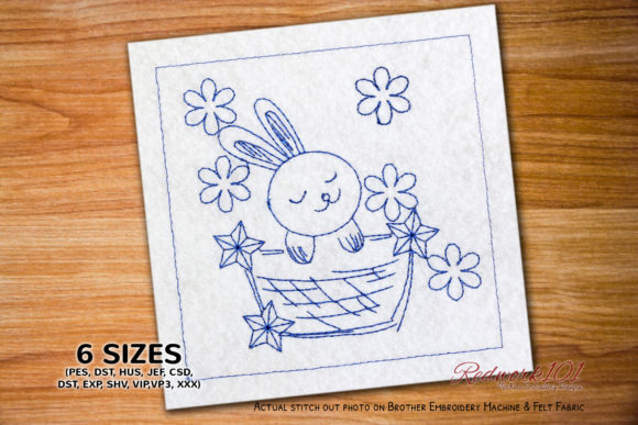 A Cute Easter Bunny Redwork Embroidery Review for Sellers
