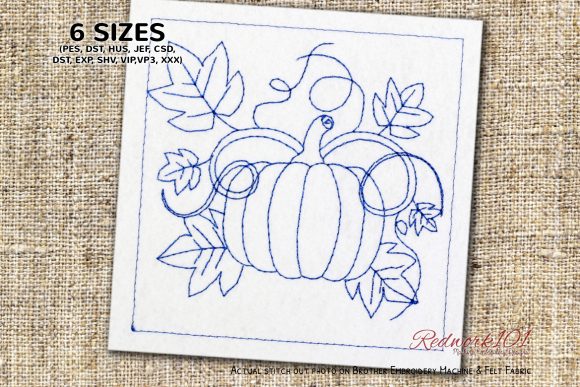 A Designer's Review of the Pumpkin and Leaf Lineart Embroidery Design