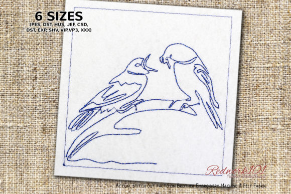 A Detailed Look at the Hungry Baby Bluebirds Embroidery Design