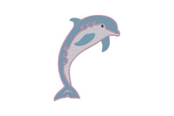 A Professional's Take on the Cute Blue Dolphin Embroidery