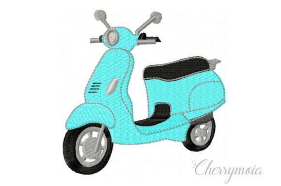 A Seasonal Review of the Vibrant Moped Embroidery Design