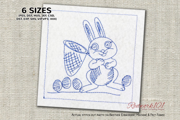 A Warm Review of Easter Rabbit with Net Redwork