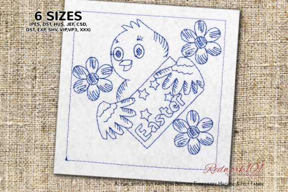 Bird Holding Easter Sign Redwork: A Designer's Review