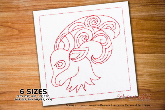 Capricorn Astro Sign Lineart Embroidery Design Review