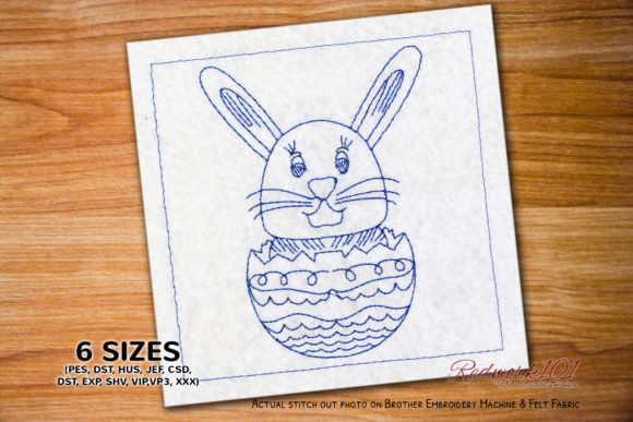 Embroidery Designer Review: Easter Bunny Out of Egg Redwork