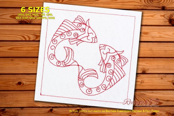 Fish Pisces Zodiac Sign Redwork Embroidery: A Designer's Review