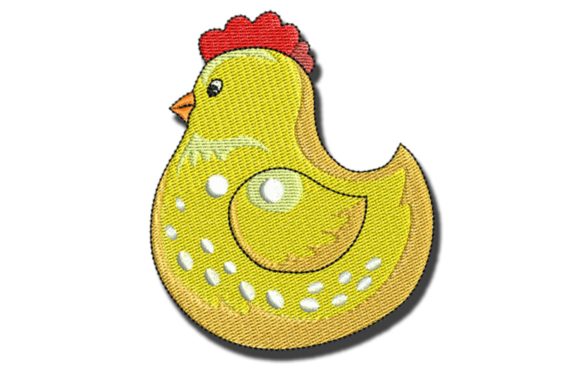 Sweet Yellow Chicken Embroidery for Handmade Gifts